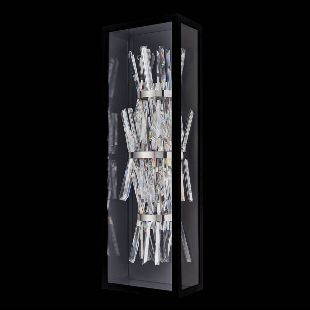 Allegri By Kalco Lighting Cilindro Esterno Cilindro Esterno 31.5-in 1 Light Led Matte Black (fluorocarbon)/clear Outdoor Wall Sconce