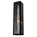 Allegri By Kalco Lighting Lucca Esterno Lucca Esterno 30-in 1 Light Led Matte Black With Brushed Champagne Gold/clear Outdoor Wall Sconce
