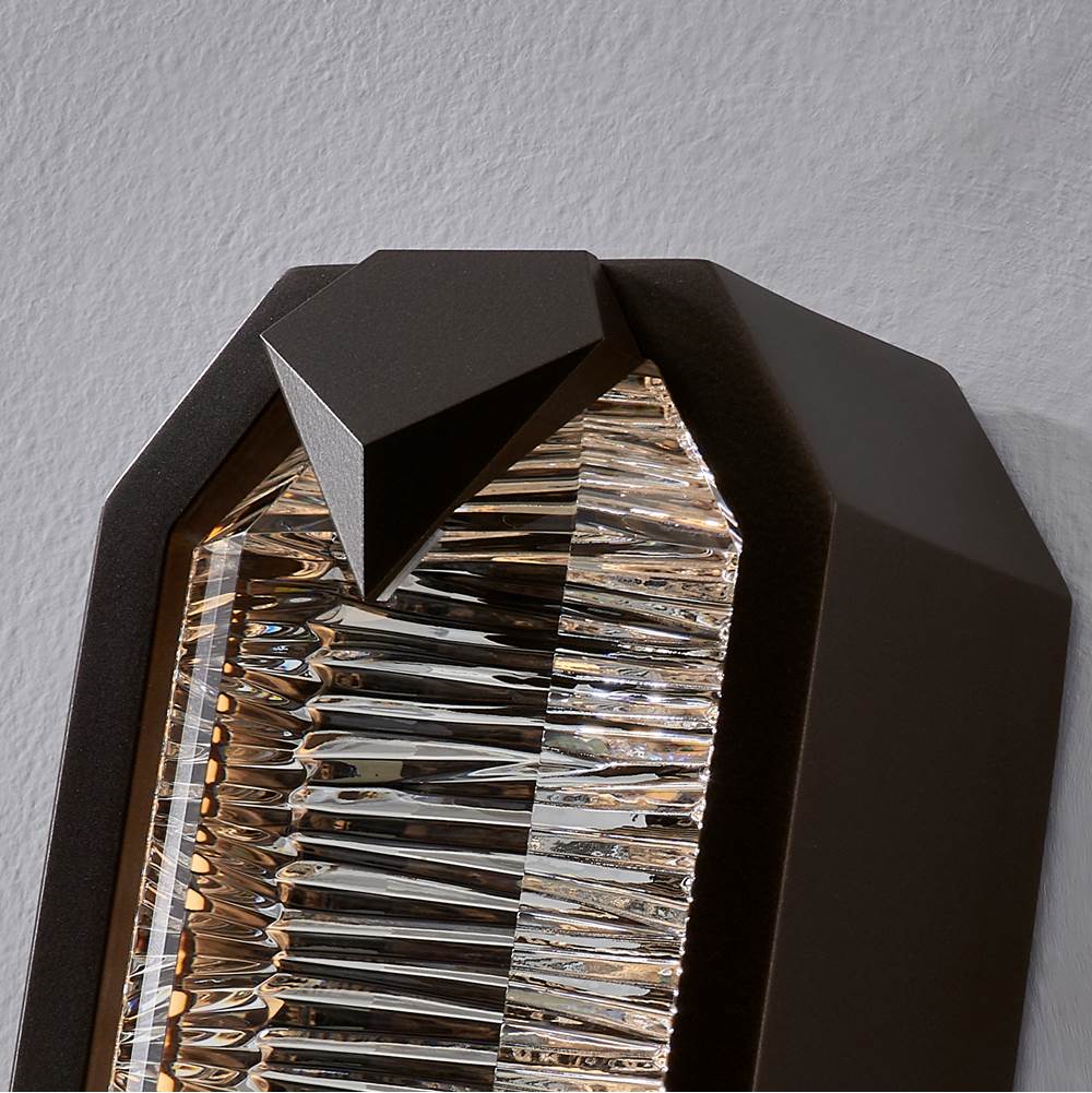 Allegri By Kalco Lighting Carato 25-in 2 Light Led Outdoor Bronze Fluorcarbon/clear Outdoor Wall Sconce