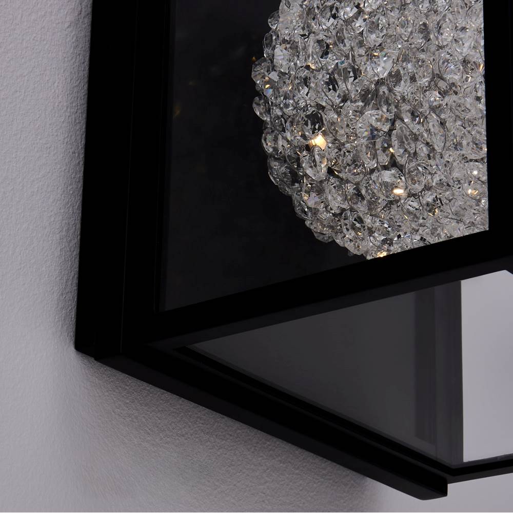 Allegri By Kalco Lighting 091322-052-FR001 Matte Black Esterno Cristallo 22-in 1 Light Led Matte Black (fluorocarbon)/clear Outdoor Wall Sconce Image 2