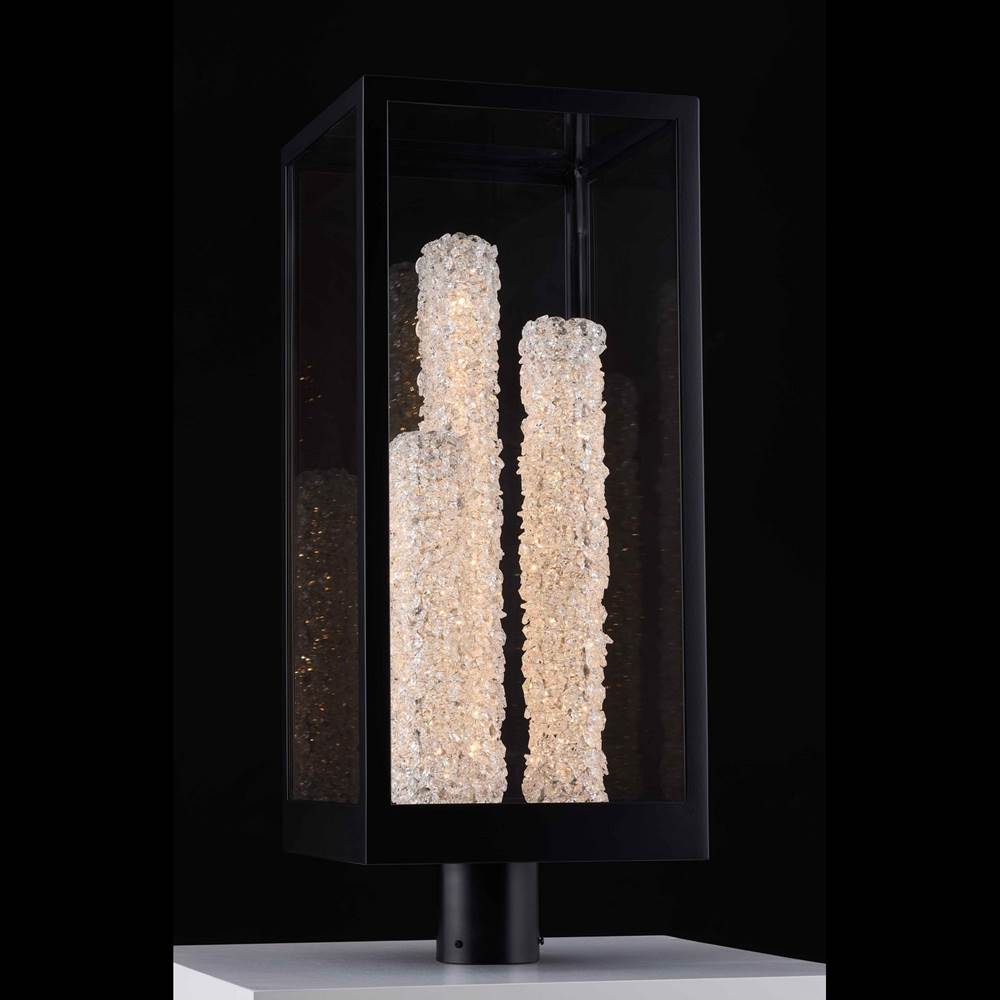 Allegri By Kalco Lighting 095501-052-FR001 Matte Black Lina 27-in 3 Light Led Matte Black (fluorocarbon)/clear Outdoor Post Mount Image 1