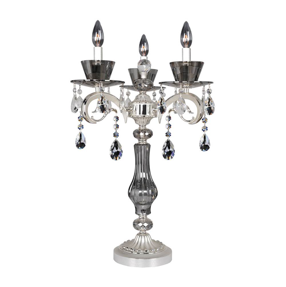 Allegri By Kalco Lighting Locatelli 17-in 3 Light Socket 2 Tone Silver/clear Table Lamp