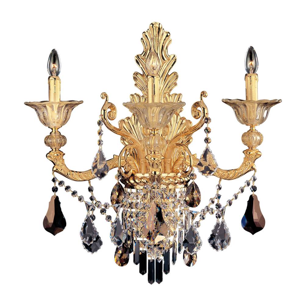 Allegri By Kalco Lighting Mendelssohn 24.4-in 3 Light Socket Two Tone Gold - 24k Wall Sconce
