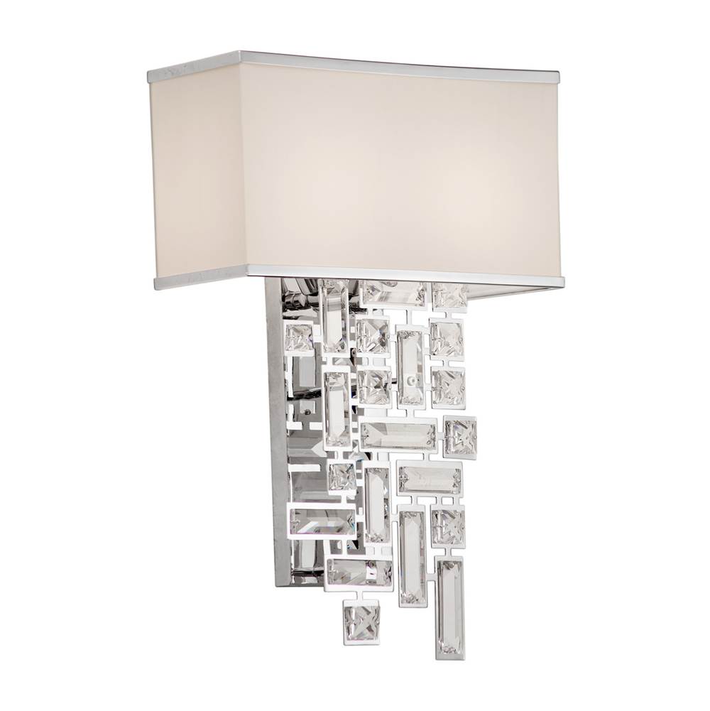 Allegri By Kalco Lighting Vermeer 13-in 2 Light Socket Chrome/clear Wall Sconce