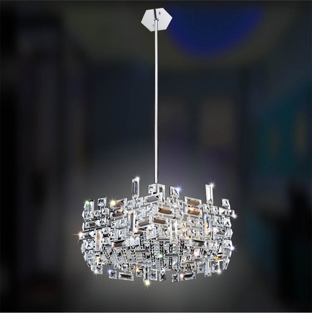 Allegri By Kalco Lighting Vermeer 24-in 6 Light Socket Chrome/clear Chandelier