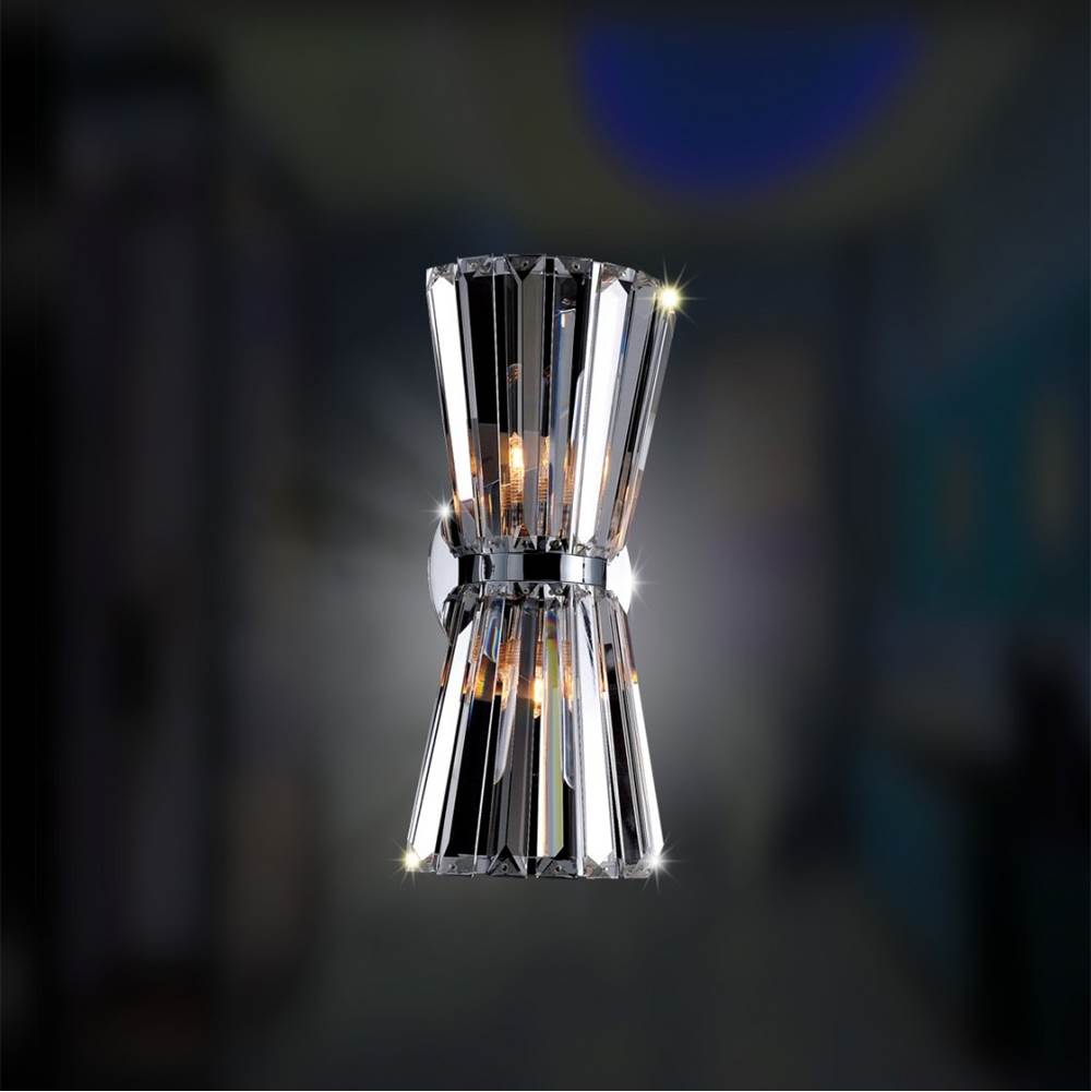 Allegri By Kalco Lighting Armanno 13-in 2 Light Socket Chrome/clear Wall Sconce