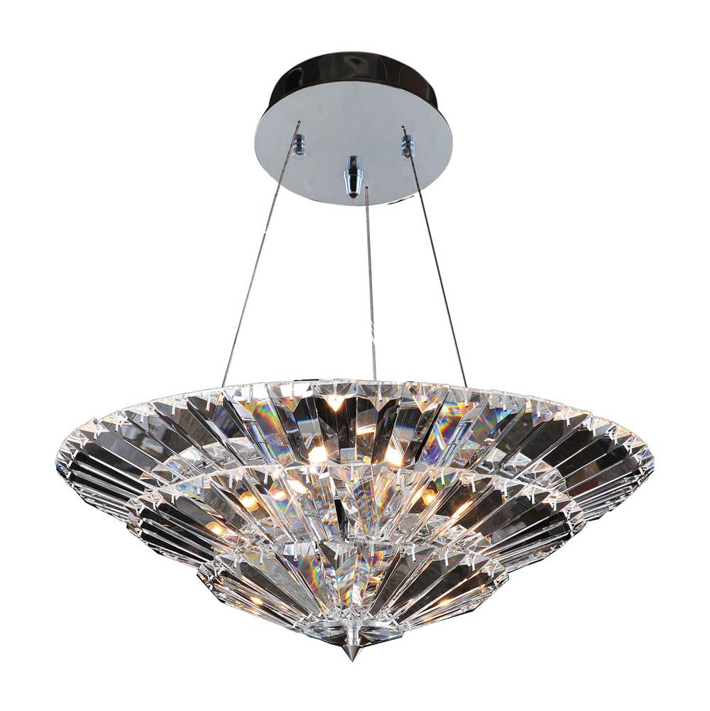Allegri By Kalco Lighting Auletta 24-in 10 Light Socket Chrome/clear Semi-flush Mount