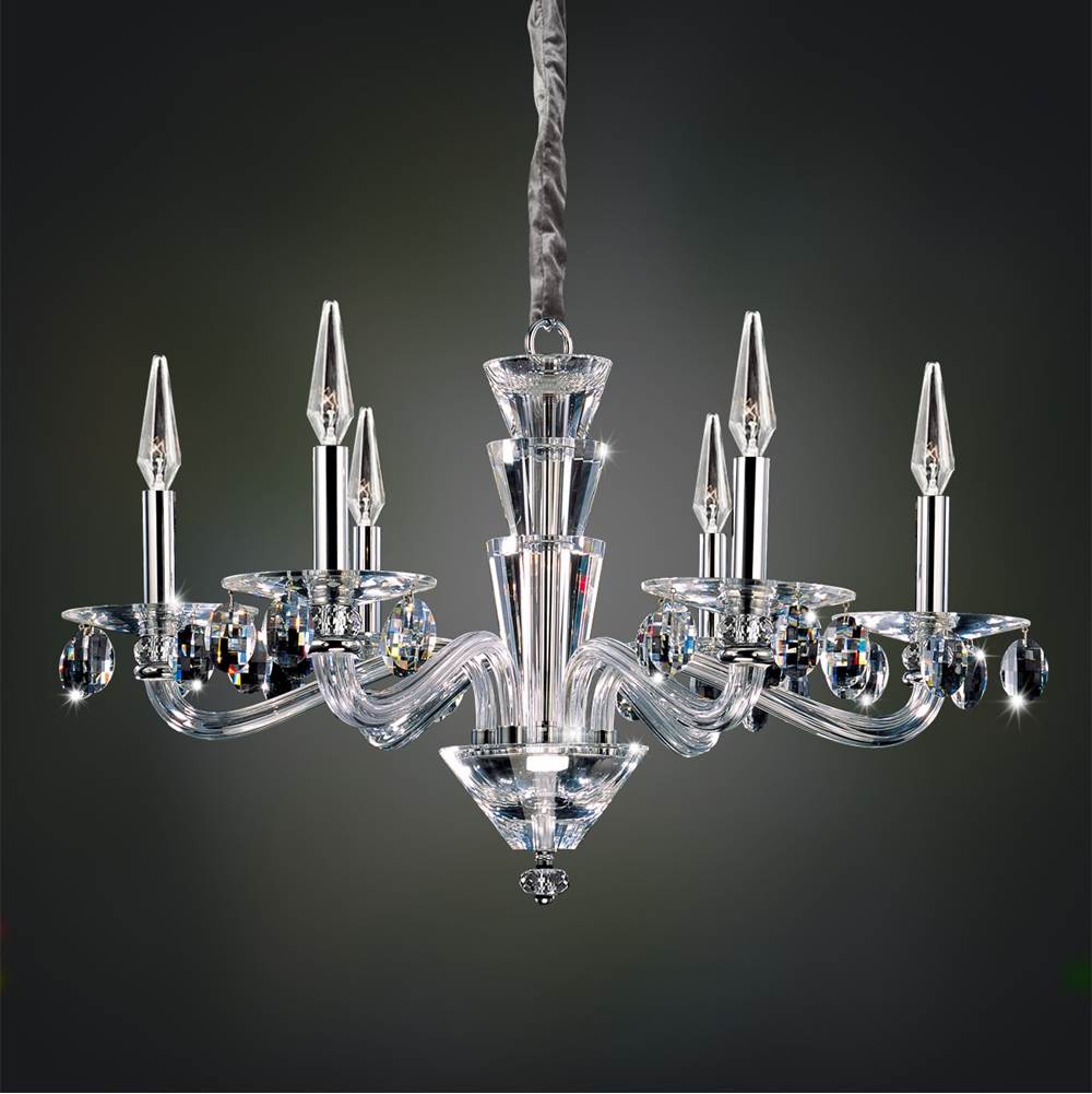 Allegri By Kalco Lighting Fanshawe 29.5-in 6 Light Socket Chrome/clear Chandelier