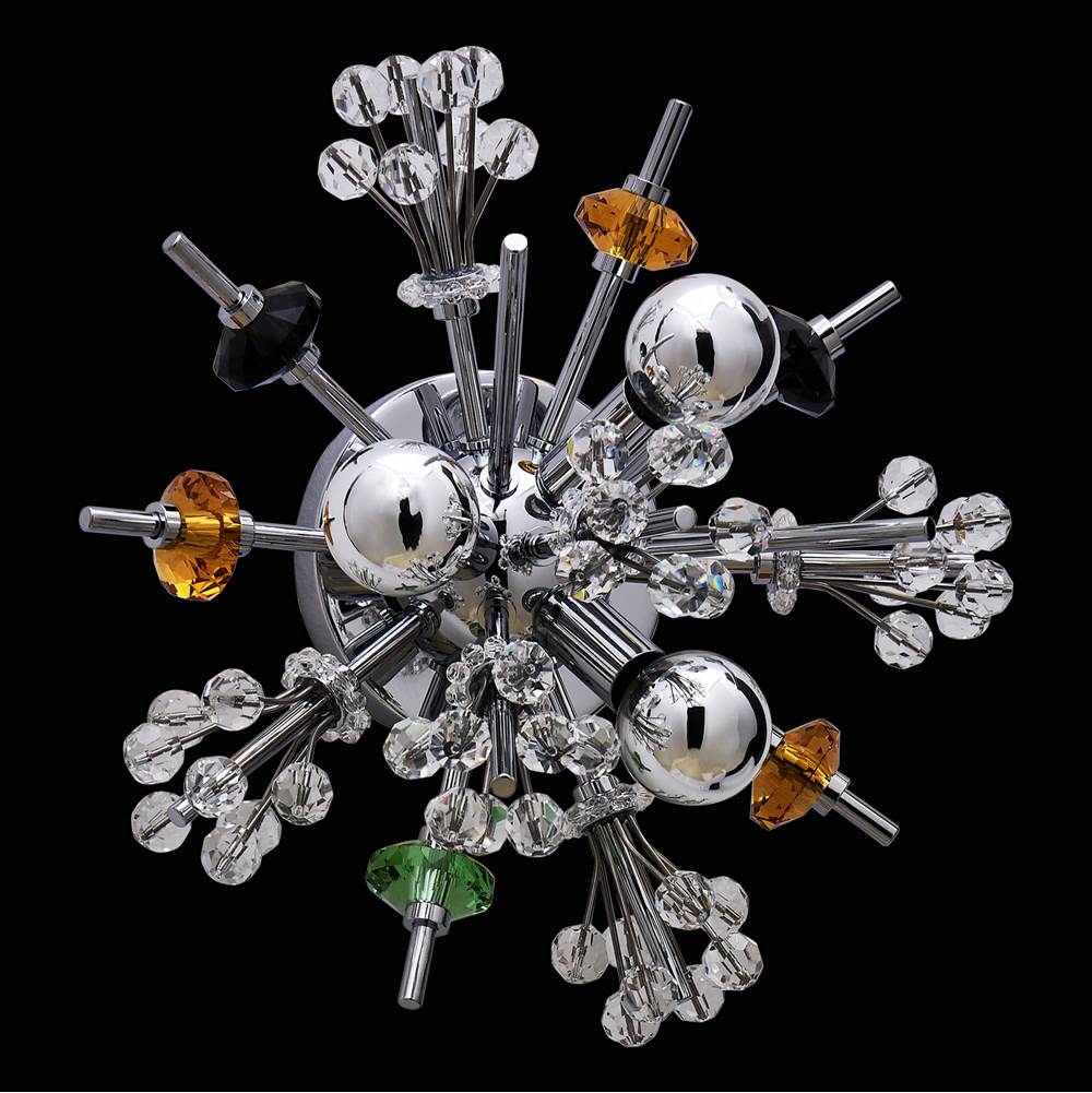 Allegri By Kalco Lighting 11630-010-FRMULTI Chrome Constellation Colorata 13-in 3 Light Socket Chrome/constellation Colorata Wall Sconce Image 1