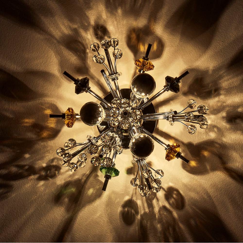 Allegri By Kalco Lighting 11630-010-FRMULTI Chrome Constellation Colorata 13-in 3 Light Socket Chrome/constellation Colorata Wall Sconce Image 2
