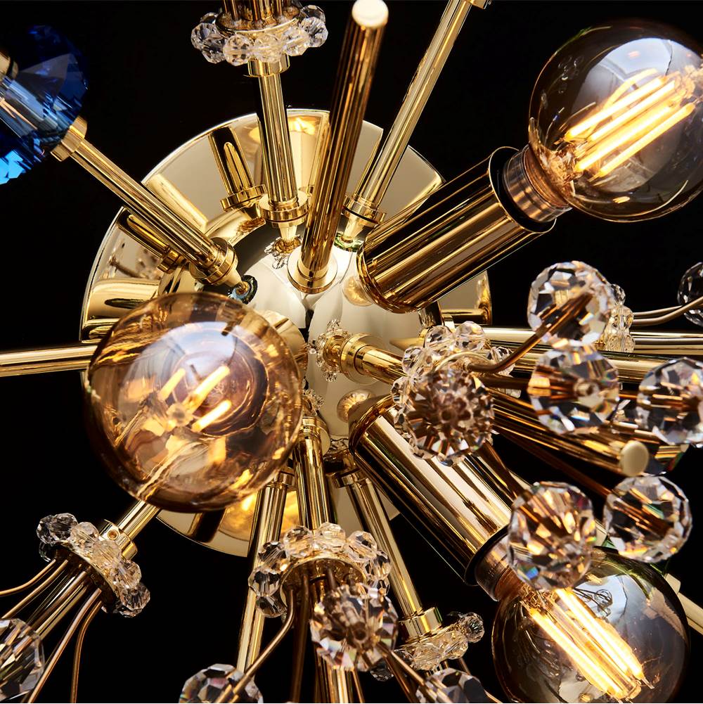 Allegri By Kalco Lighting 11630-018-FRMULTI 18K Gold Constellation Colorata 13-in 3 Light Socket 18k Gold/constellation Colorata Wall Sconce Image 2