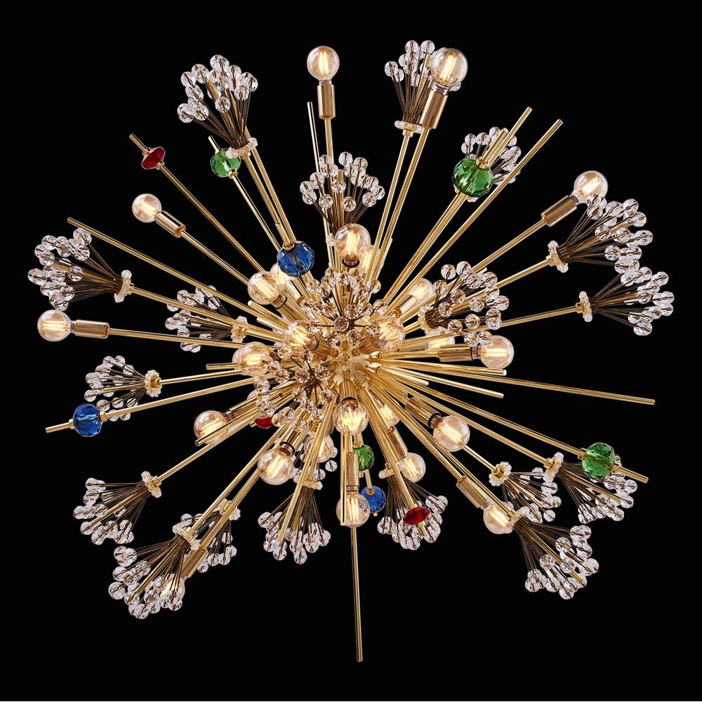 Allegri By Kalco Lighting Constellation Colorata Constellation Colorata 36-in 30 Light Socket Chrome/constellation Colorata Chandelier