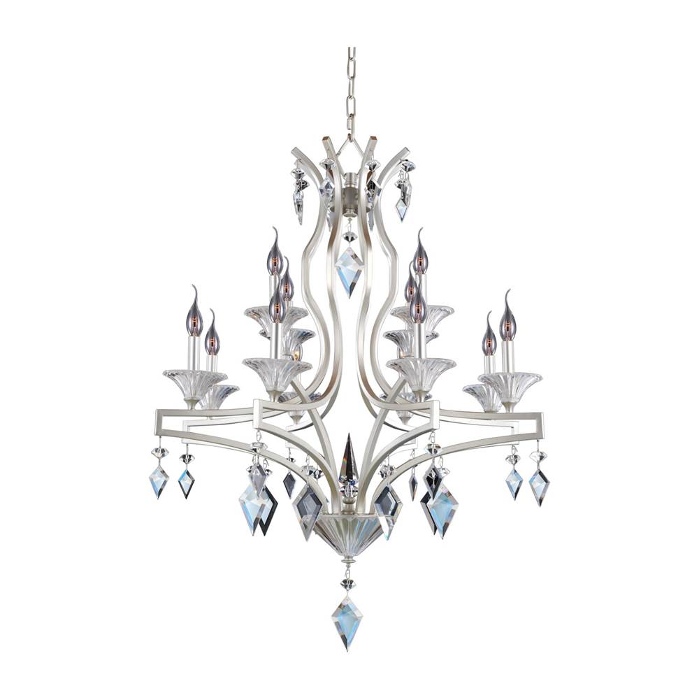 Allegri By Kalco Lighting Florence 32-in 12 Light Socket Tarnished Silver/clear Chandelier