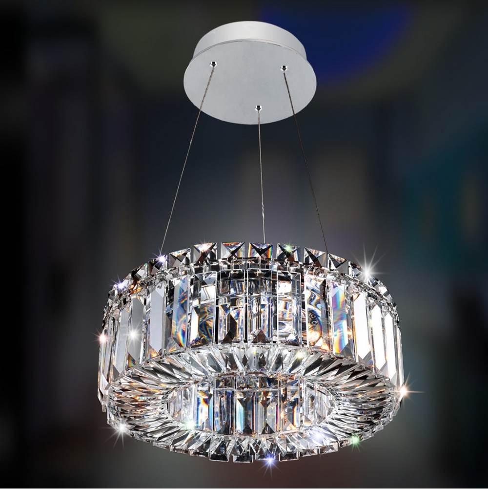 Allegri By Kalco Lighting Rondelle 12-in 3 Light Socket Chrome/clear Pendant