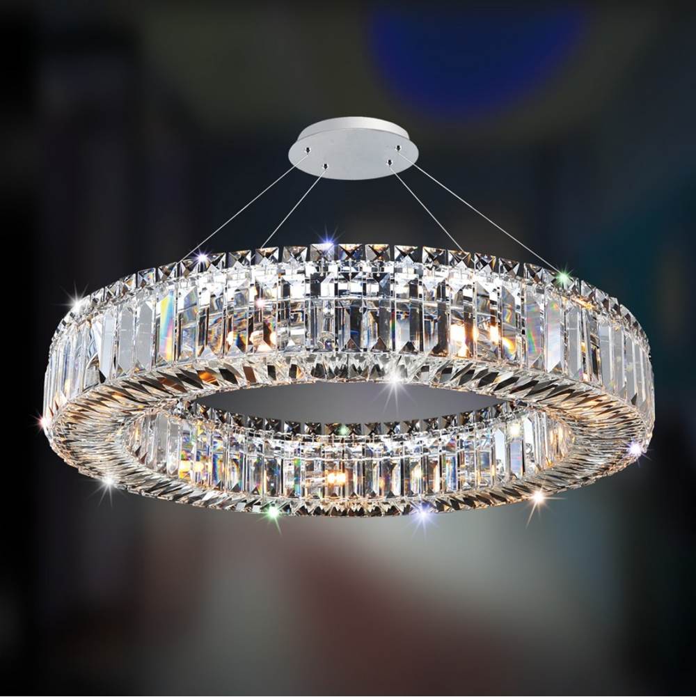 Allegri By Kalco Lighting Rondelle 26-in 9 Light Socket Chrome/clear Chandelier
