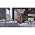 Allegri By Kalco Lighting Rondelle 60-in 48 Light Socket Chrome/clear Tiered Chandelier