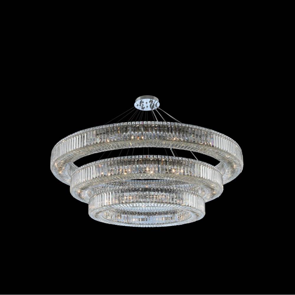 Allegri By Kalco Lighting 11714-010-FR001 Chrome Rondelle 60-in 48 Light Socket Chrome/clear Tiered Chandelier Image 1