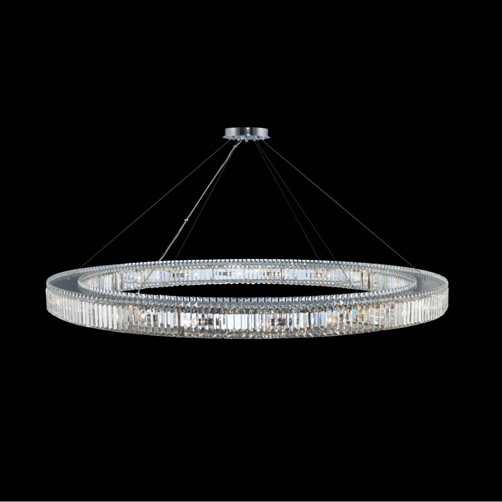 Allegri By Kalco Lighting Rondelle 72-in 20 Light Socket Chrome/clear Chandelier