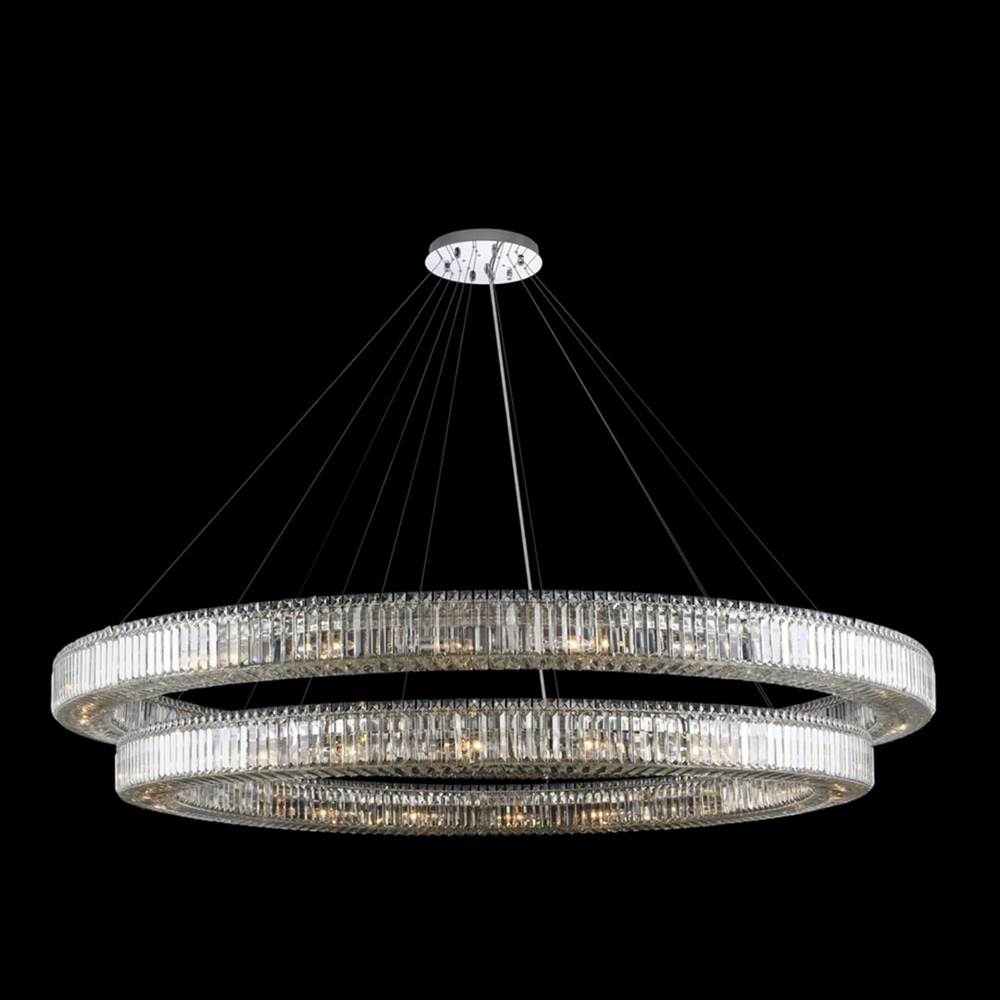 Allegri By Kalco Lighting Rondelle 84-in 44 Light Socket Chrome/clear Tiered Chandelier