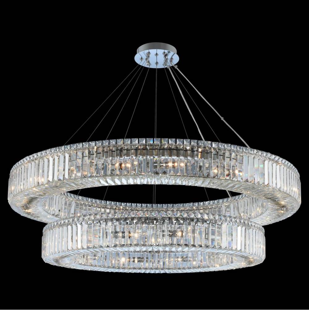 Allegri By Kalco Lighting Rondelle 47-in 30 Light Socket Chrome/clear Tiered Chandelier