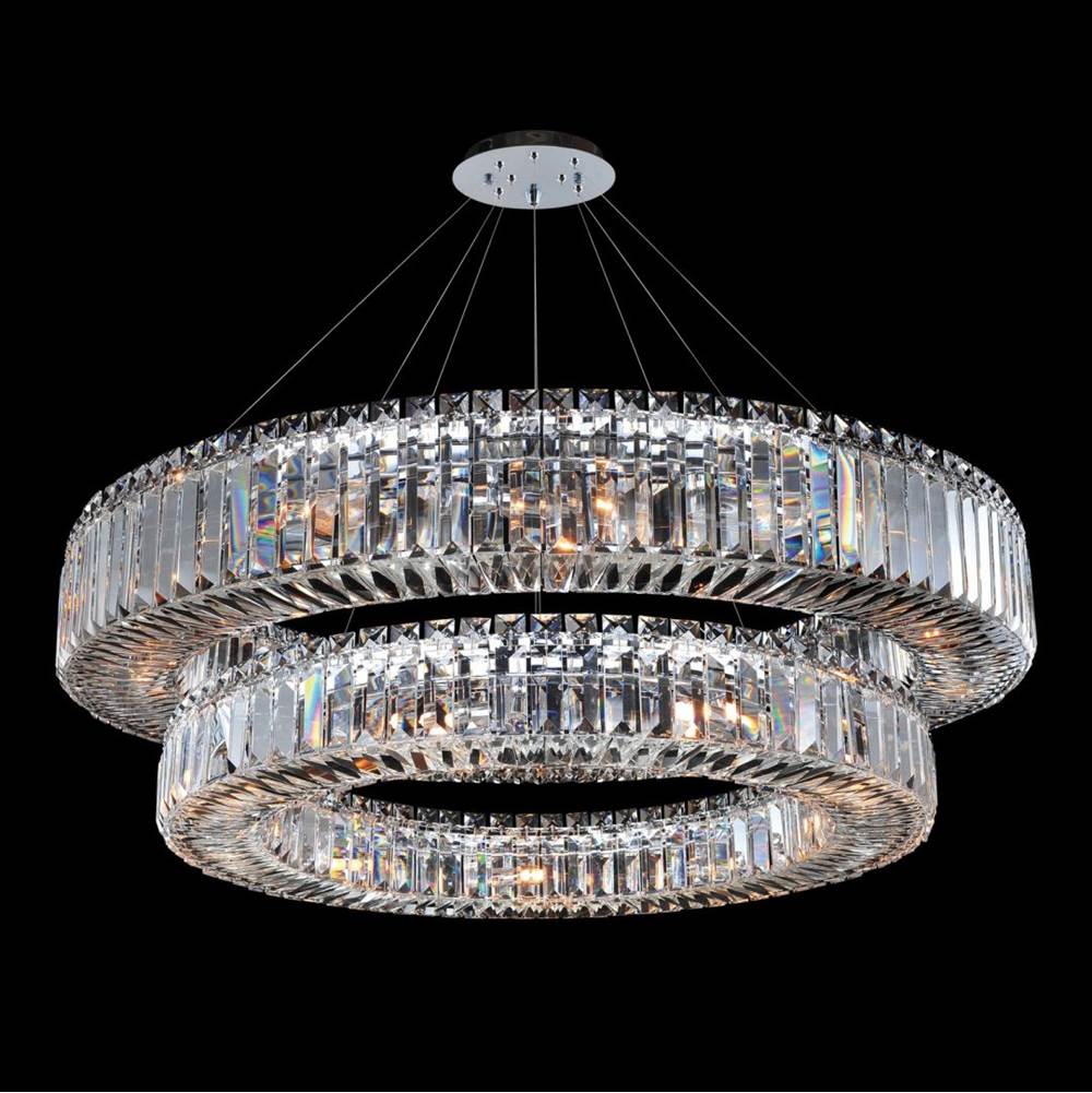 Allegri By Kalco Lighting Rondelle 35.5-in 21 Light Socket Chrome/clear Tiered Chandelier
