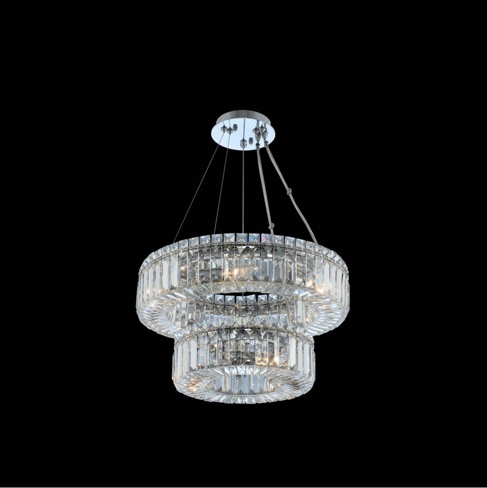 Allegri By Kalco Lighting Rondelle 18-in 9 Light Socket Chrome/clear Tiered Chandelier