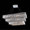Allegri By Kalco Lighting Baguette 43-in 34 Light Socket Chrome/clear Tiered Chandelier