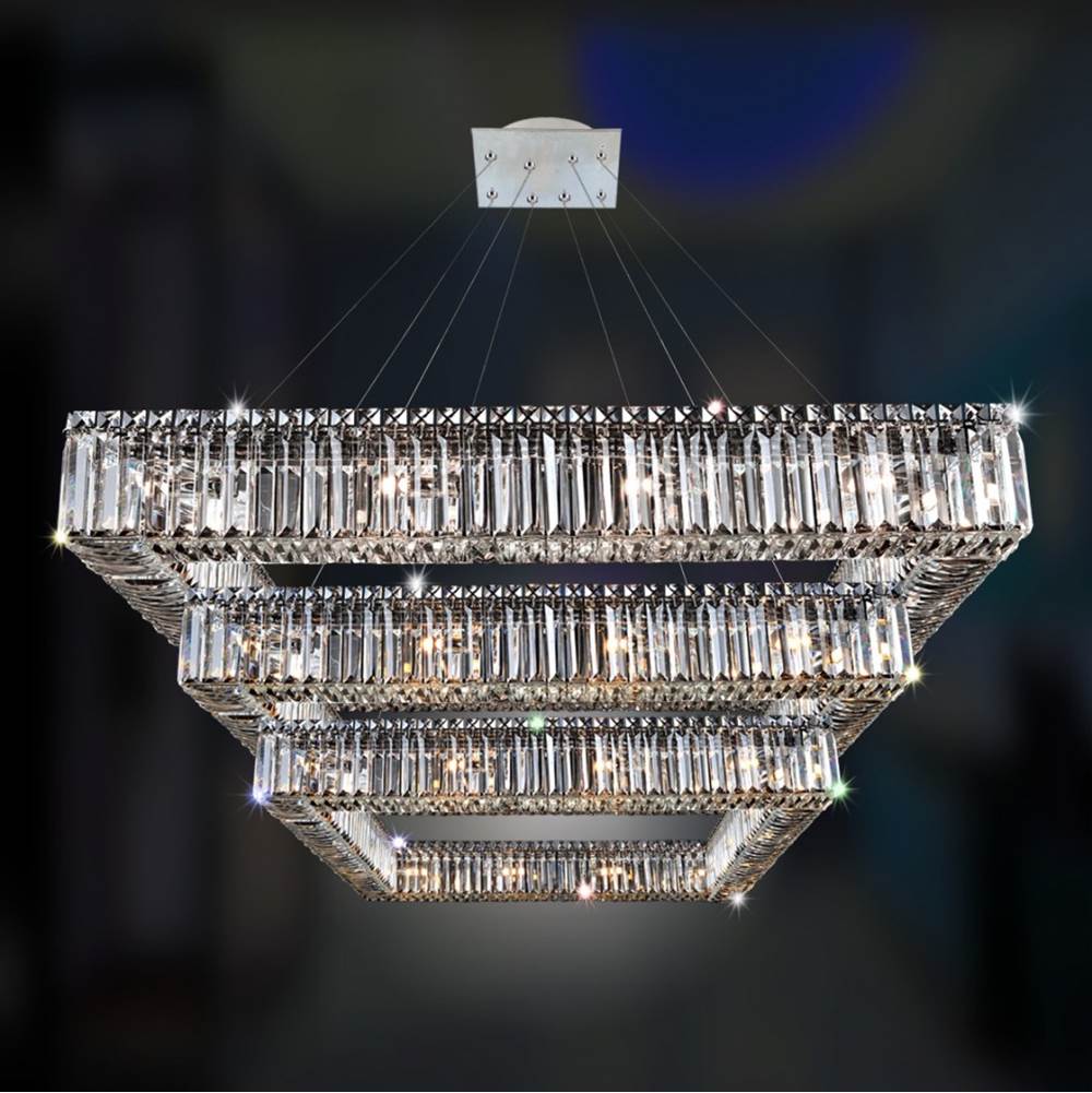 Allegri By Kalco Lighting Quadro 35.5-in 36 Light Socket Chrome/clear Tiered Chandelier