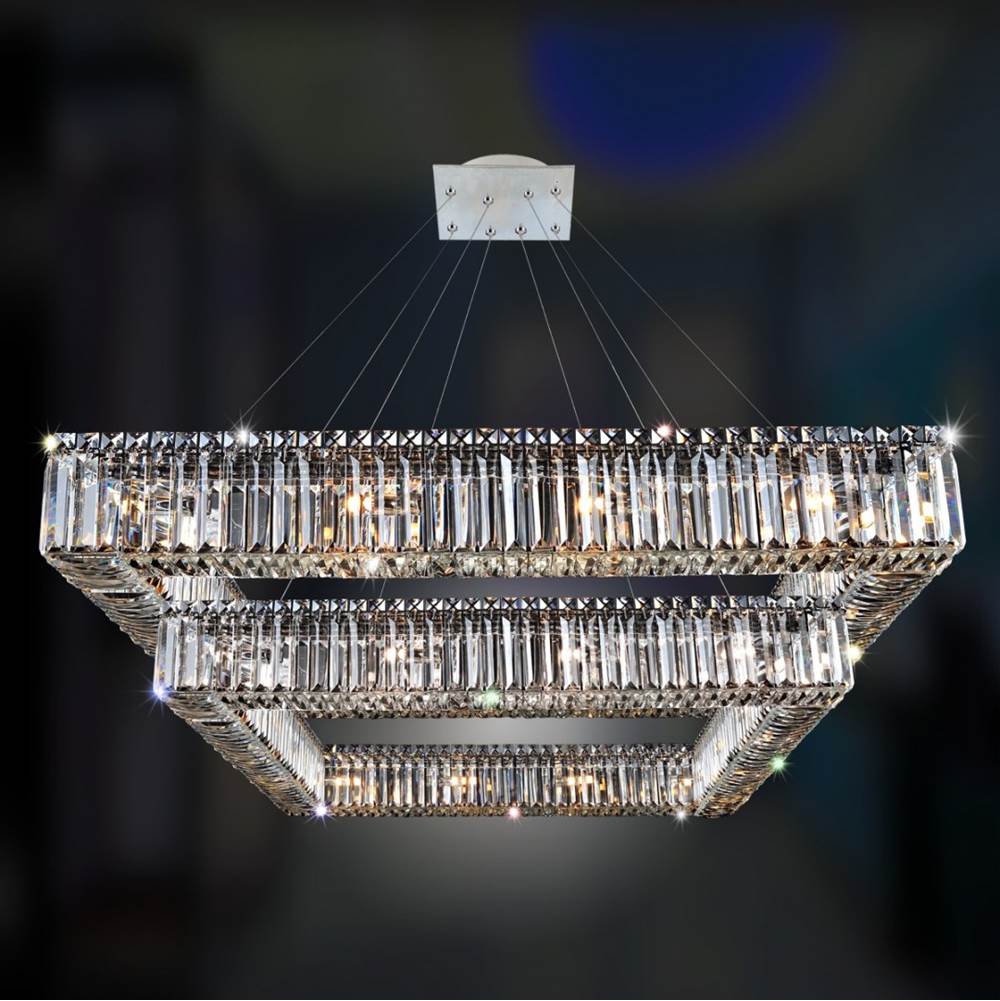 Allegri By Kalco Lighting Quadro 35.5-in 28 Light Socket Chrome/clear Tiered Chandelier