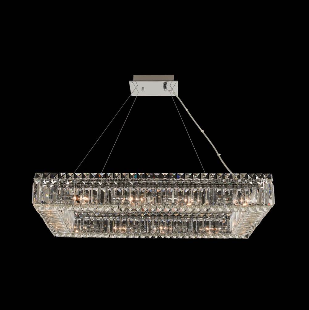 Allegri By Kalco Lighting Baguette 29-in 12 Light Socket Chrome/clear Linear Pendant