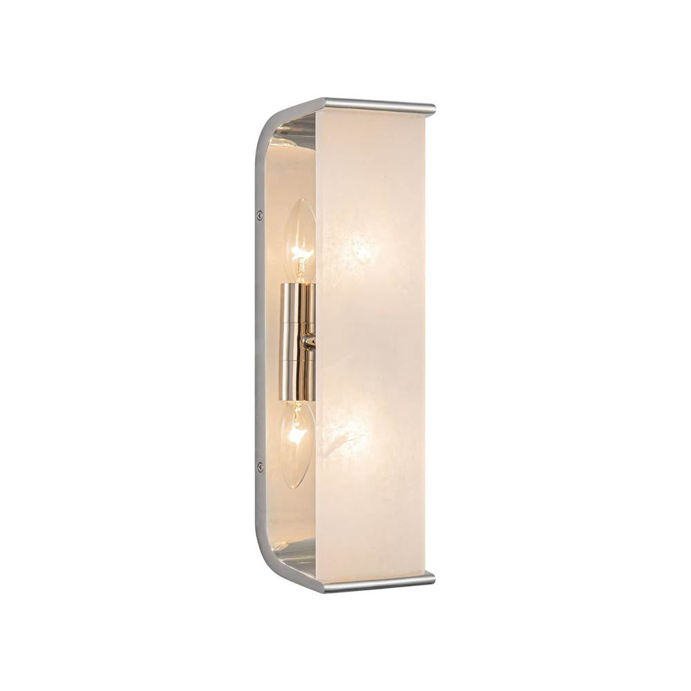Alora Lighting WV327015PNAR Polished Nickel,Alabaster Abbott 15-in Polished Nickel/alabaster 2 Lights Wall/vanity Image 1