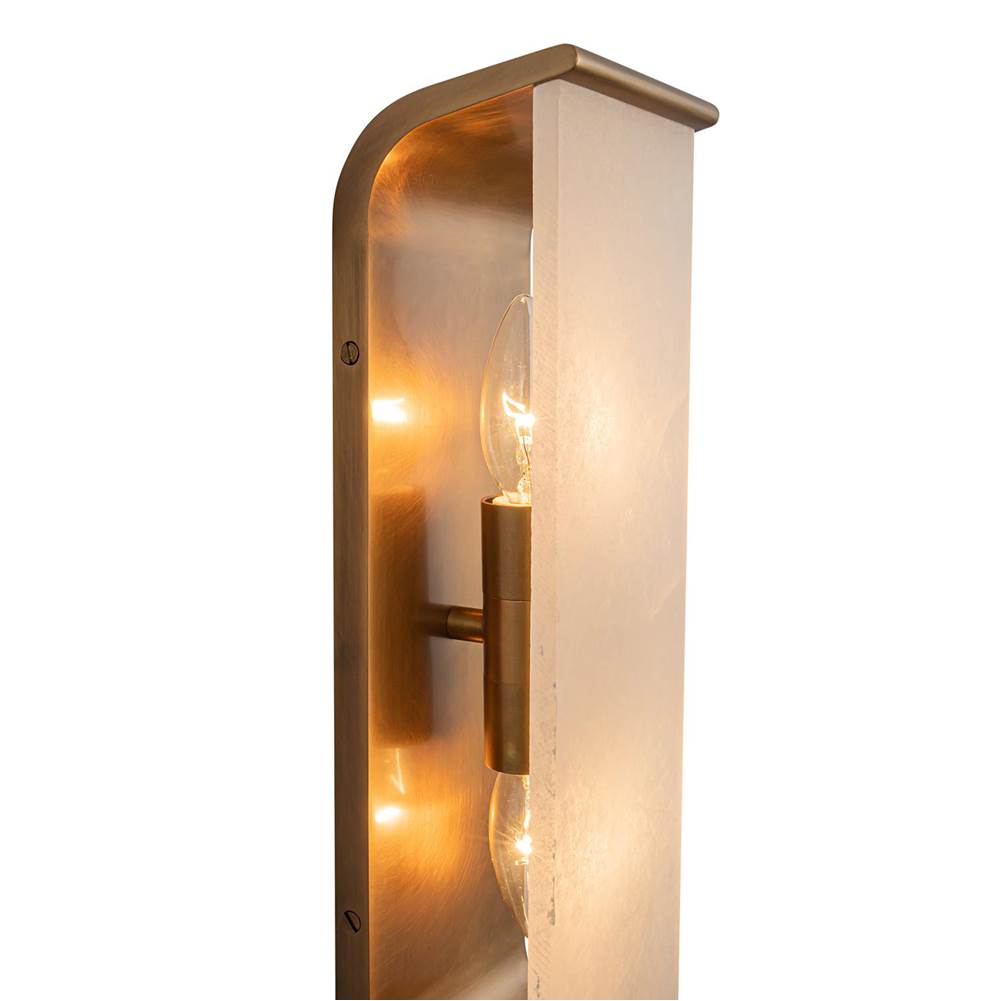 Alora Lighting WV327015VBAR Vintage Brass,Alabaster Abbott 15-in Vintage Brass/alabaster 2 Lights Wall/vanity Image 3