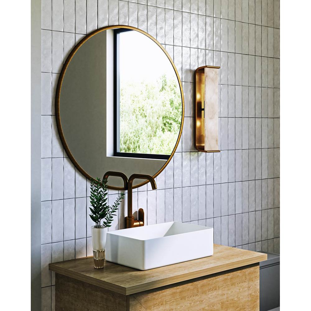 Alora Lighting WV327015VBAR Vintage Brass,Alabaster Abbott 15-in Vintage Brass/alabaster 2 Lights Wall/vanity Image 2