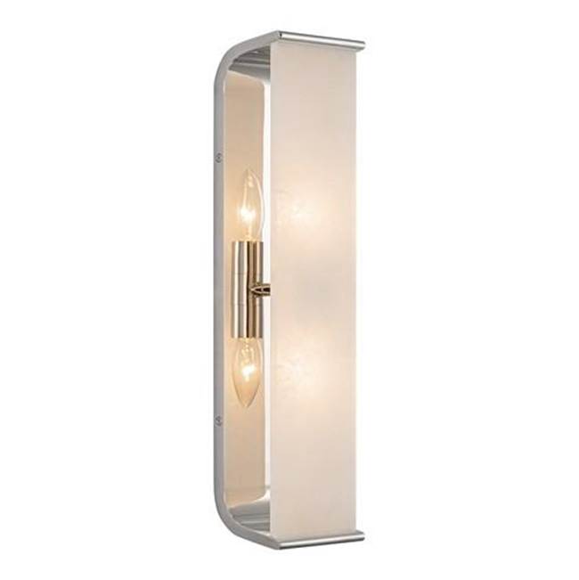 Alora Lighting Abbott 19-in Polished Nickel/alabaster 2 Lights Wall/vanity