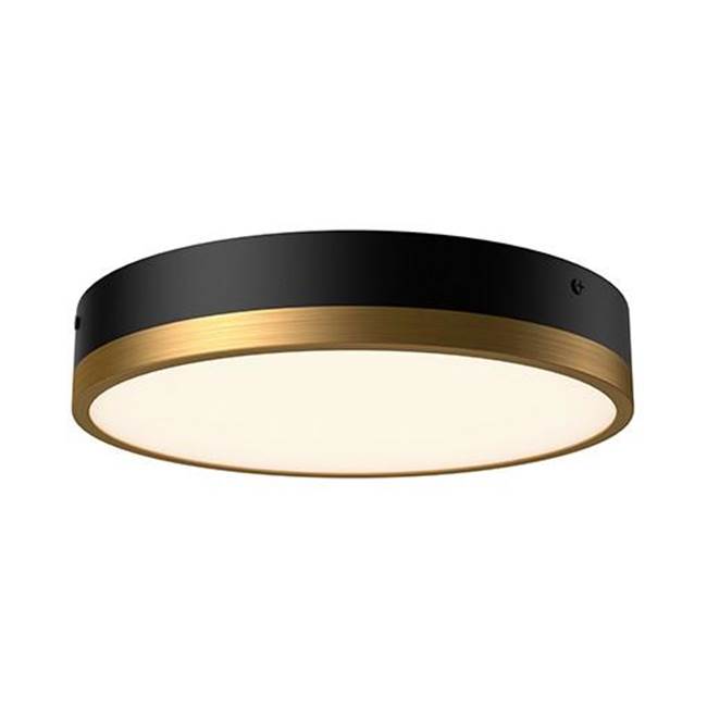 Alora Lighting Adelaide 11-in Aged Gold/matte Black Led Flush Mount