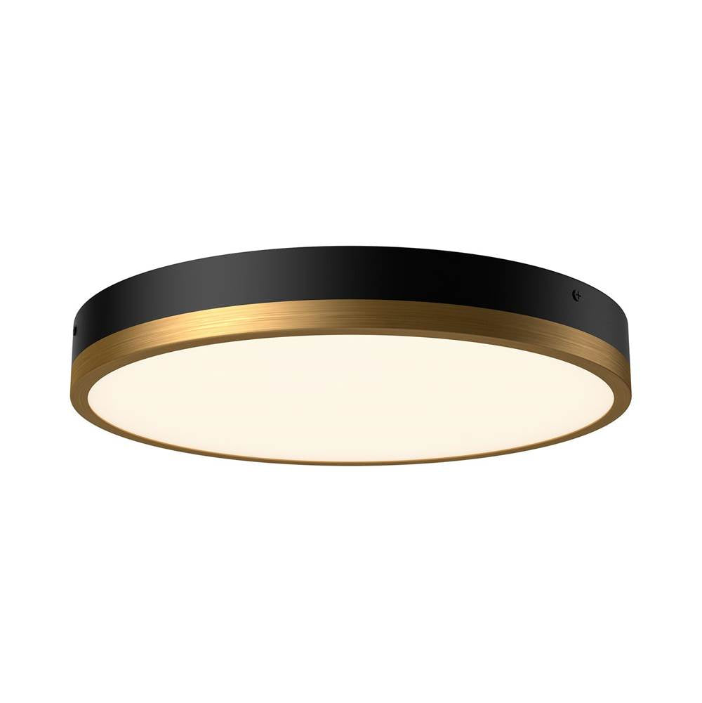 Alora Lighting Adelaide 15-in Aged Gold/matte Black Led Flush Mount