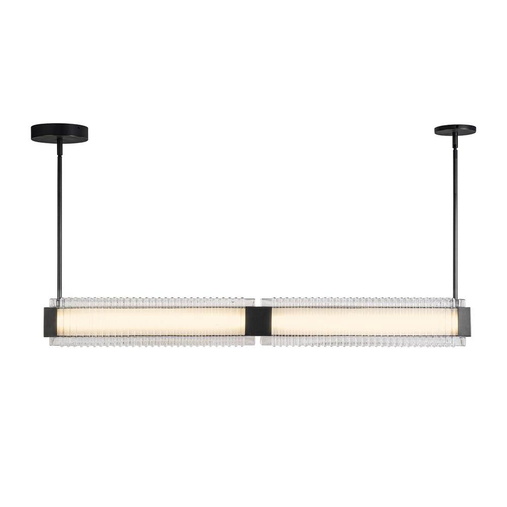 Alora Lighting Alai 47-in Urban Bronze/ribbed Glass Led Linear Pendant