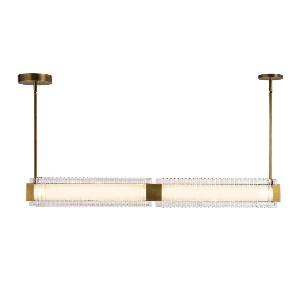 Alora Lighting Alai 47-in Urban Bronze/ribbed Glass Led Linear Pendant