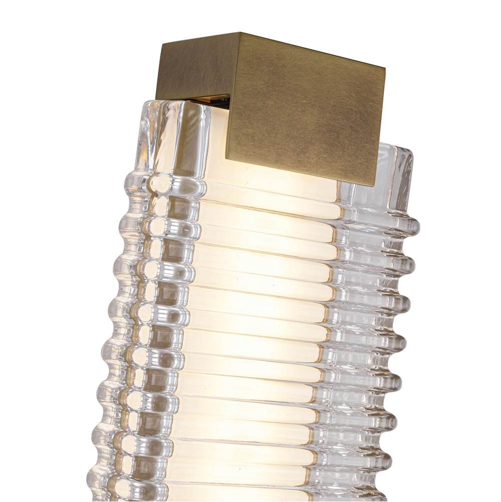 Alora Lighting WV374225VBCR Vintage Brass,Ribbed Glass Alai 25-in Vintage Brass/ribbed Glass Led Wall Vanity Image 2