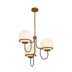 Alora Lighting CH458323AGOP Aged Gold,Opal Glass Alba 23-in Aged Brass/opal Glass 3 Lights Chandelier Image 1