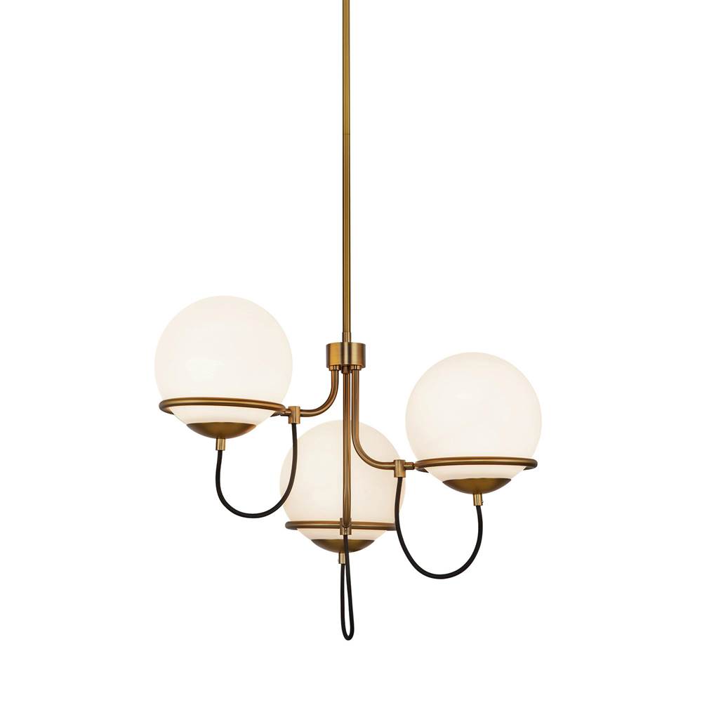 Alora Lighting CH458323AGOP Aged Gold,Opal Glass Alba 23-in Aged Brass/opal Glass 3 Lights Chandelier Image 4