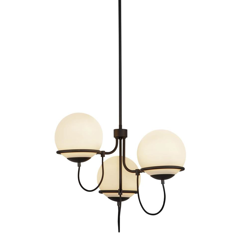 Alora Lighting CH458323MBOP Matte Black,Opal Glass Alba 23-in Matte Black/opal Glass 3 Lights Chandelier Image 5