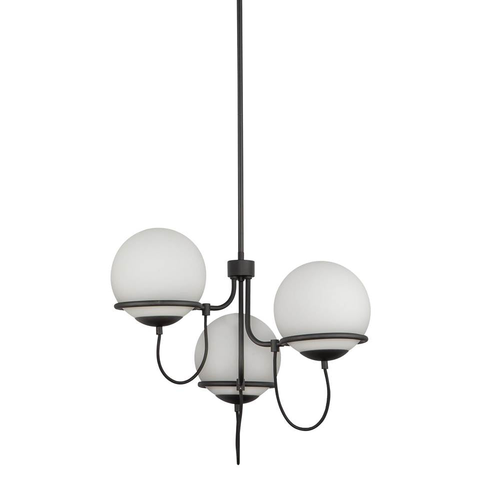 Alora Lighting CH458323MBOP Matte Black,Opal Glass Alba 23-in Matte Black/opal Glass 3 Lights Chandelier Image 4