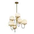 Alora Lighting CH458632AGOP Aged Gold,Opal Glass Alba 32-in Aged Brass/opal Glass 6 Lights Chandelier Image 1