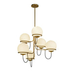 Alora Lighting CH458632AGOP Aged Gold,Opal Glass Alba 32-in Aged Brass/opal Glass 6 Lights Chandelier Image 1