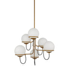 Alora Lighting Alba 32-in Aged Brass/opal Glass 6 Lights Chandelier