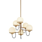 Alora Lighting CH458632AGOP Aged Gold,Opal Glass Alba 32-in Aged Brass/opal Glass 6 Lights Chandelier Image 4