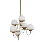 Alora Lighting CH458632AGOP Aged Gold,Opal Glass Alba 32-in Aged Brass/opal Glass 6 Lights Chandelier Image 3