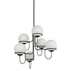 Alora Lighting Alba 32-in Aged Brass/opal Glass 6 Lights Chandelier