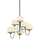 Alora Lighting CH458632MBOP Matte Black,Opal Glass Alba 32-in Matte Black/opal Glass 6 Lights Chandelier Image 4